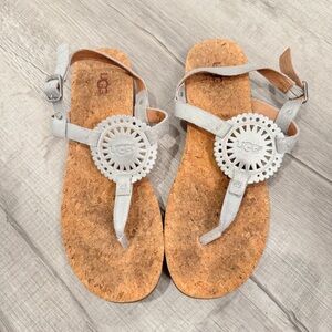 UGG Ayden II Leather Thong Strap Sandals Shoes Womens Size 10